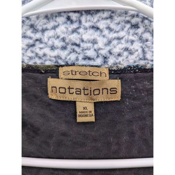 Y2K Notations Stretch Paisley Babydoll Top Size XL Boho Artsy Fairy Grunge 90s - Picture 10 of 11